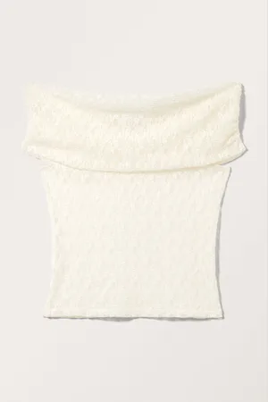 Monki Fitted Off-shoulder Lace Top