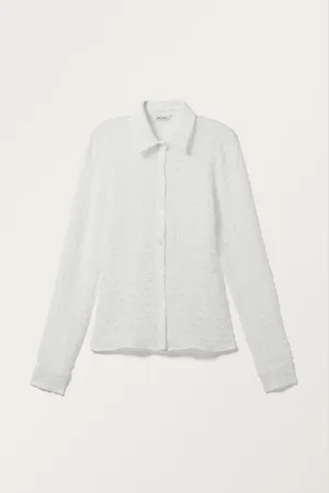 Monki Sheer Fitted Long Sleeve Shirt