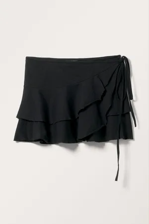 Monki Frilled Mini Wrap Skirt