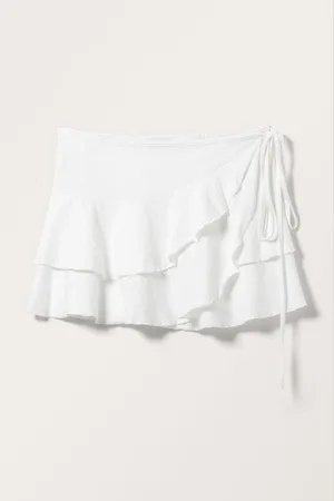 Monki Frilled Mini Wrap Skirt