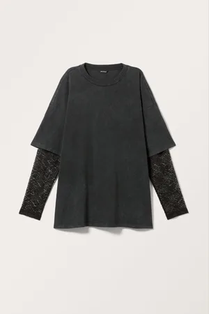 Monki Oversized Double Sleeve T-shirt