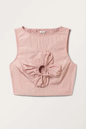 Monki Flower Detailed Nylon Top
