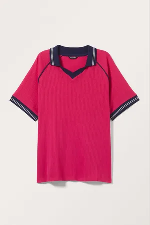 Monki Oversized Raglan Sleeve Polo Top