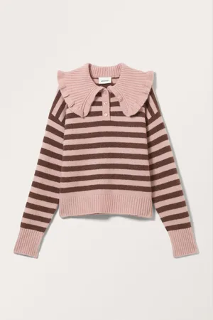 Monki Knitted Sweater With Large Collar