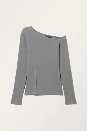 Monki Off-shoulder Side Slit Top
