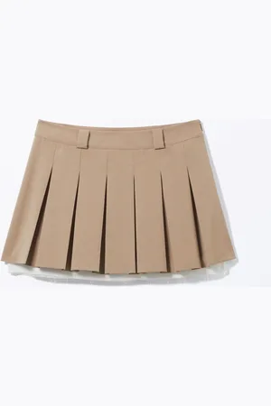Monki Low Pleated Mini Skirt
