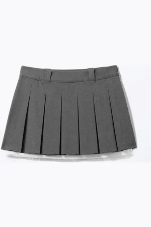 Monki Low Pleated Mini Skirt