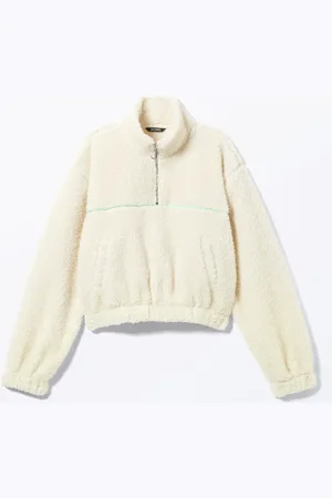 Monki Oversized Pile Half-Zip Sweater