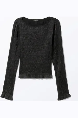Monki Frilled Smocked Boatneck Top