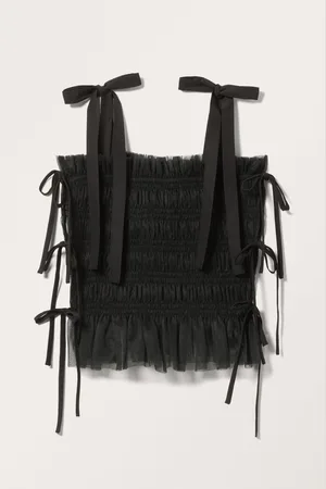 Monki Tulle Smock Top