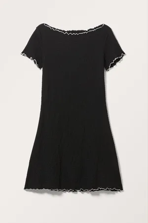 Monki Smocked Short Sleeve Mini Dress