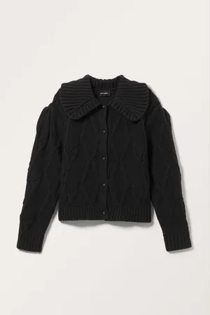Monki Puffy Sleeved Knitted Cardigan