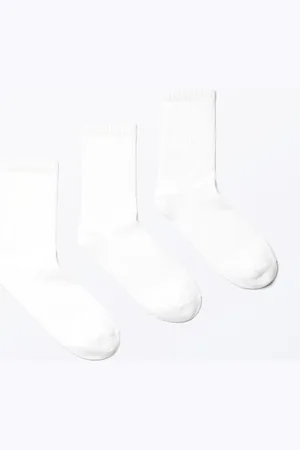 Monki 3-pack Ribbed Socks