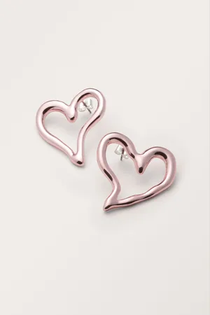 Monki Irregular Heart Hoop Earrings