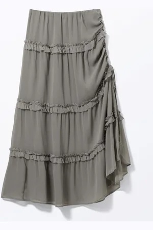 Monki Tiered Frilled Maxi Skirt