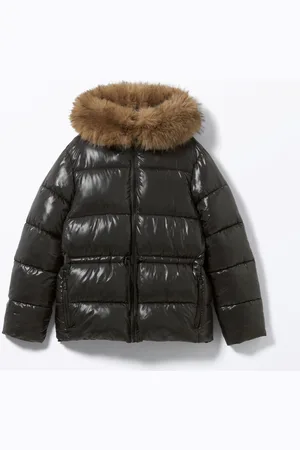 Monki Faux Fur Collar Padded Puffer Jacket