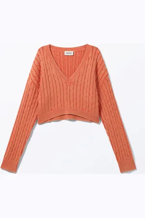 Monki Cropped Cable Knitted Sweater