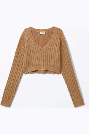 Monki Cropped Cable Knitted Sweater