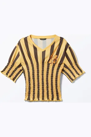 Monki Smocked Striped Top