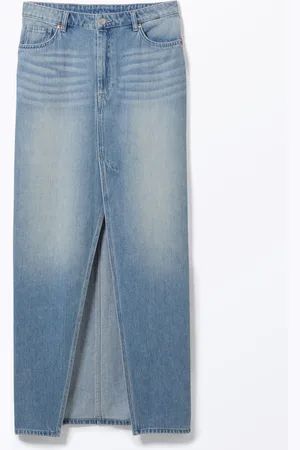 Monki Slitted Maxi Denim Skirt