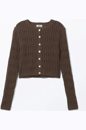 Monki Fitted Long-Sleeved Knitted Cardigan
