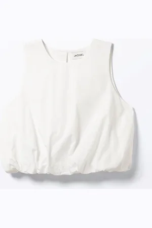 Monki Balloon Hem Sleeveless Poplin Top