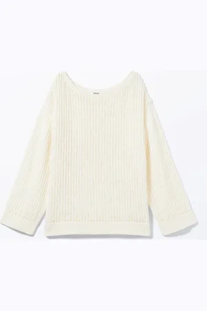 Monki Loose Open-Knit Side Slit Sweater