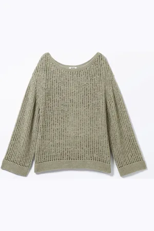 Monki Loose Open-Knit Side Slit Sweater