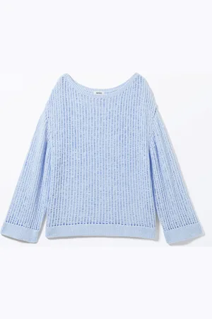 Monki Loose Open-Knit Side Slit Sweater