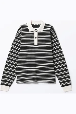 Monki Long Sleeve Rugby Polo Top