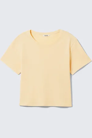 Monki Cropped Fitted Cotton T-Shirt