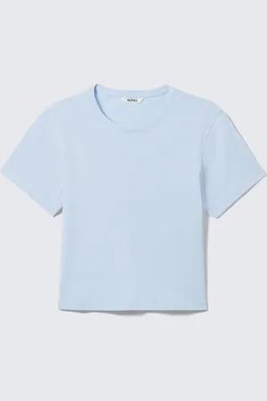 Monki Cropped Fitted Cotton T-Shirt