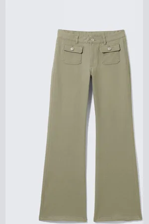 Monki Low Waisted Bootcut Twill Trousers