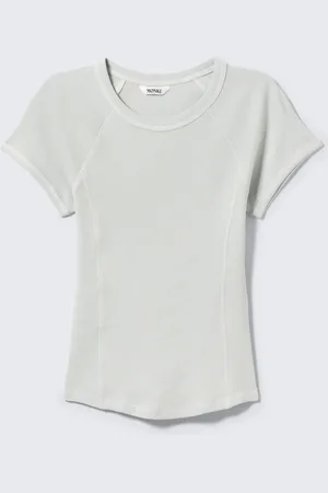 Monki Contrast Stitch Fitted T-Shirt