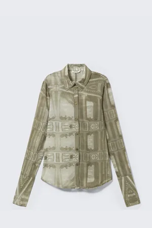 Monki Slim Fit Printed Button-Up Shirt
