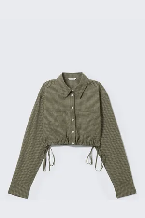 Monki Cropped Loose Cargo Shirt