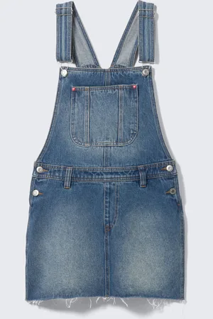 Monki Denim Dungaree Mini Dress