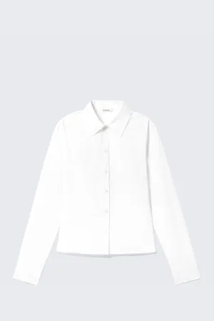 Monki Fitted Long Sleeve Poplin Shirt