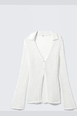 Monki Open-Knit V-neck Cardigan