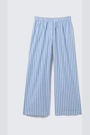Monki Wide-Leg Cotton Twill Trousers