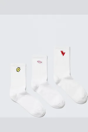 Monki 3-pack Embroidered Socks