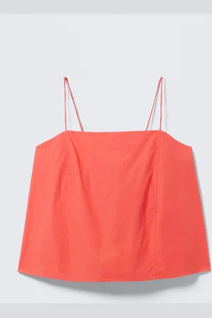 Monki Drawstring Poplin Strap Top