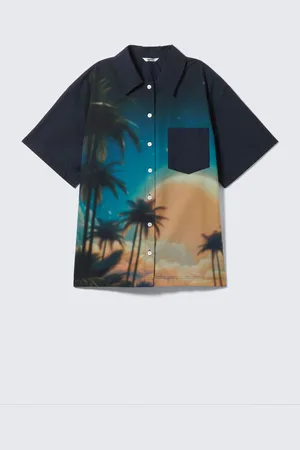 Monki Oversized Short-Sleeved Cotton Poplin Shirt