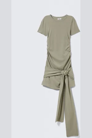 Monki Draped Tie-Front Mini Dress