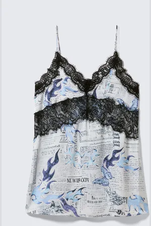 Monki Lace-Trim A-line Mini Slip Dress