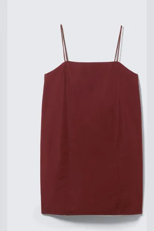 Monki Tie-Back Twill Mini Dress