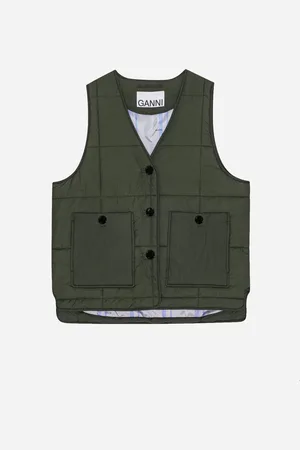 Ganni Boxy Vest - Kombu Green