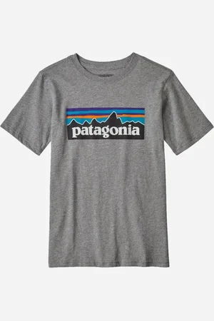 Patagonia Teens P-6 Logo Organic T-Shirt - Gravel Heather