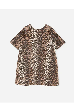 Ganni Print Denim Open Back Mini Dress