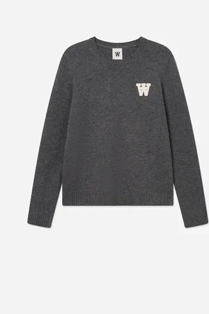 WoodWood Tay AA CS Jumper - Dark grey melange
